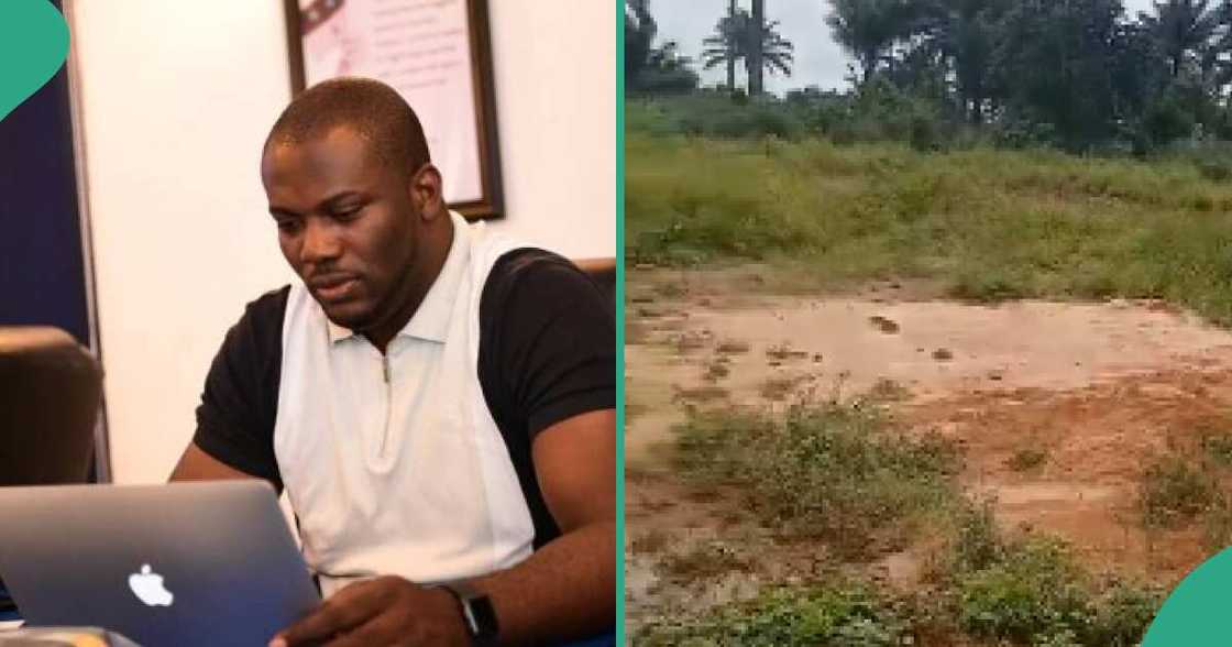 Man shares video of land his community gave him, set to build solar-powered digital centre for his villagers