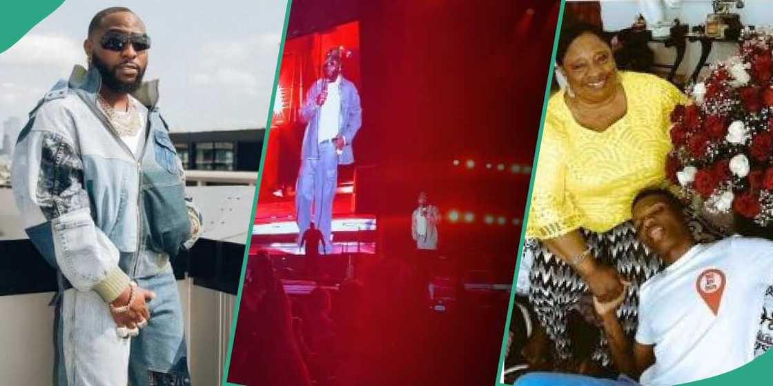 Photos of Davido, Wizkid and his mum Photos of Davido, Wizkid and his mum