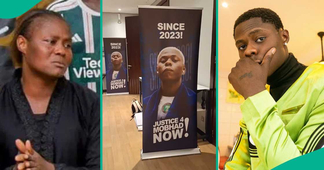 Mohbad's mum at press conference. Mohbad's mum at press conference.