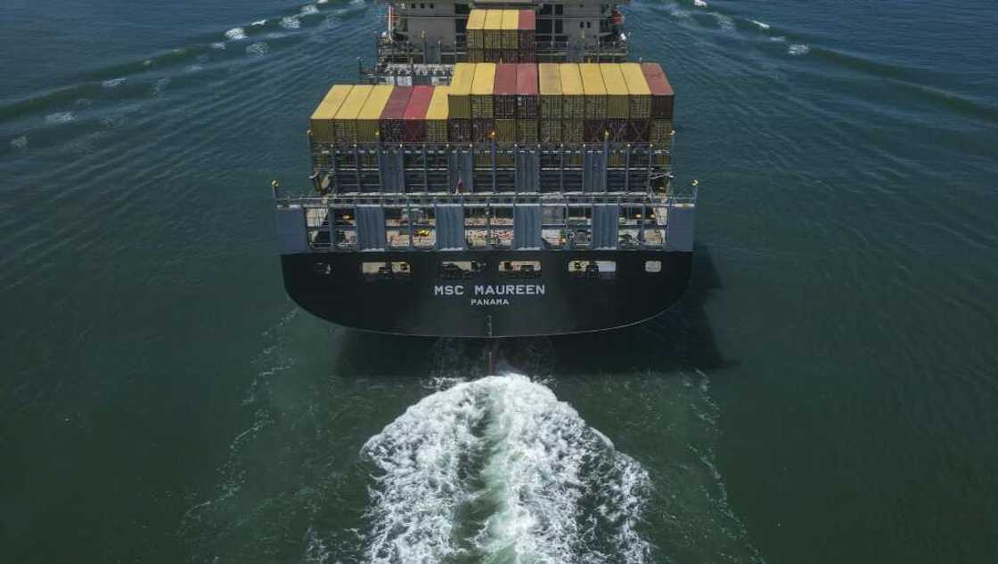 A ship leaves the Panama Canal in Panama City on June 17, 2024