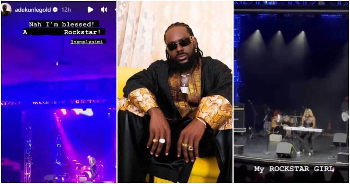 Adekunle Gold hypes Simi as she performs like rockstar on stage. Adekunle Gold hypes Simi as she performs like rockstar on stage.