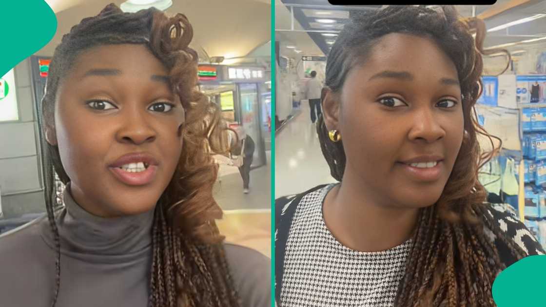 Nigerian lady in Japan interacting with a local political candidate handing out flyers on a street during a campaign.