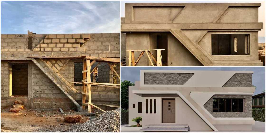 Nigerian man wows social media with amazing architectural design as he shares photos of building project