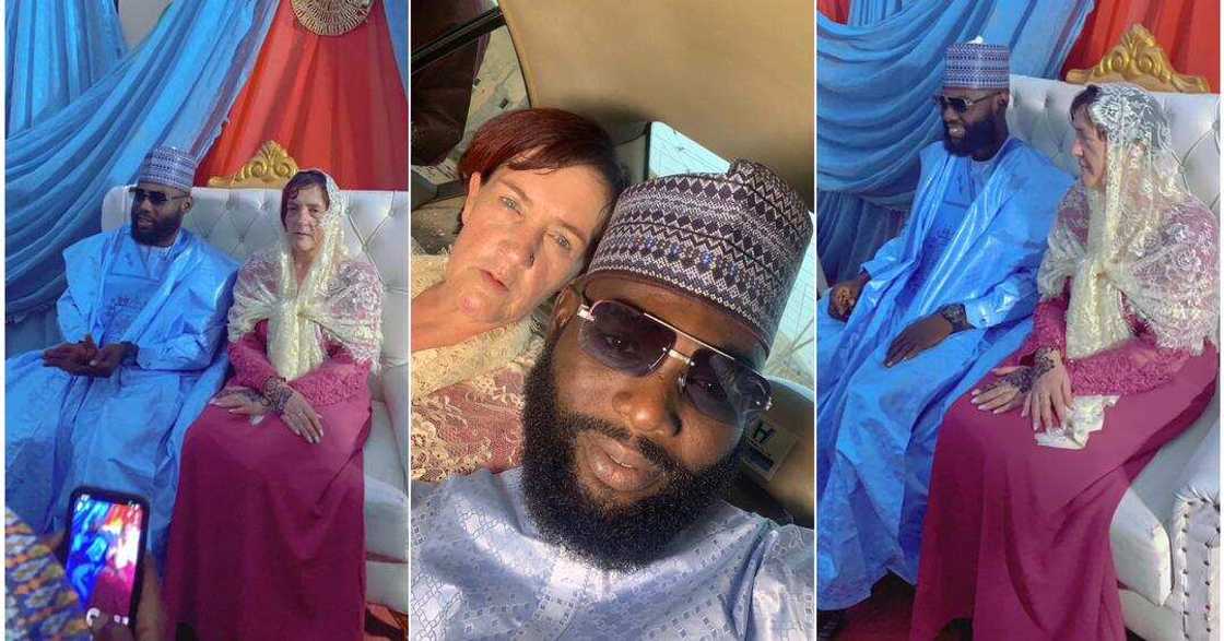 Man weds his older oyinbo lover