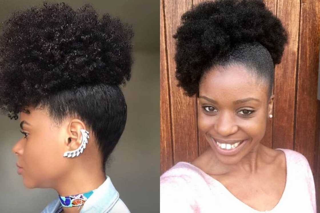 Afro puff style Afro puff style
