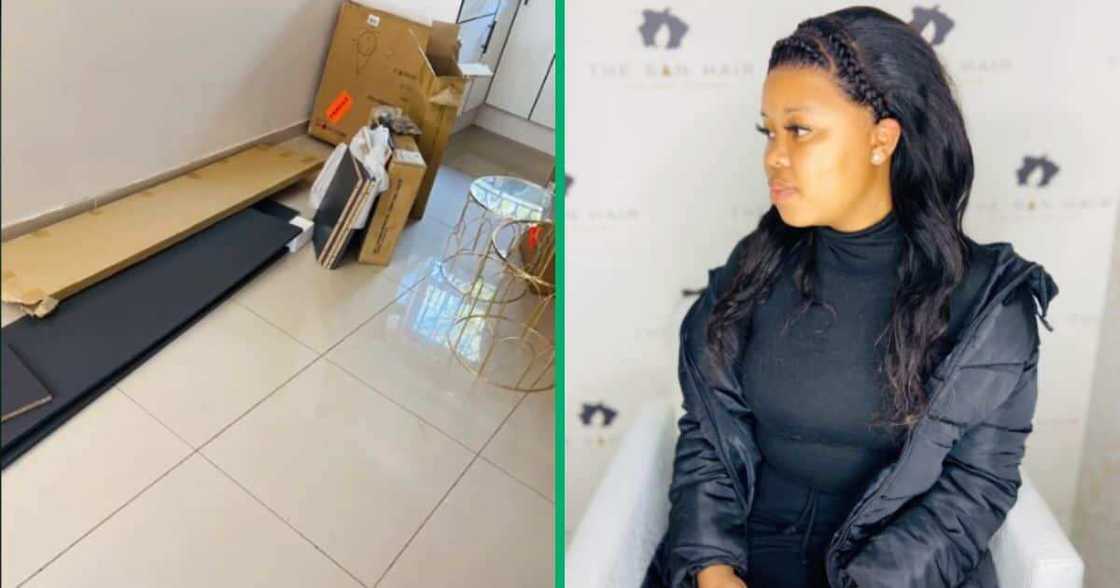 Woman furnishes her home Woman furnishes her home