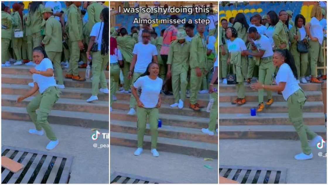 Young in NYSC/lady danced in khaki. Young in NYSC/lady danced in khaki.