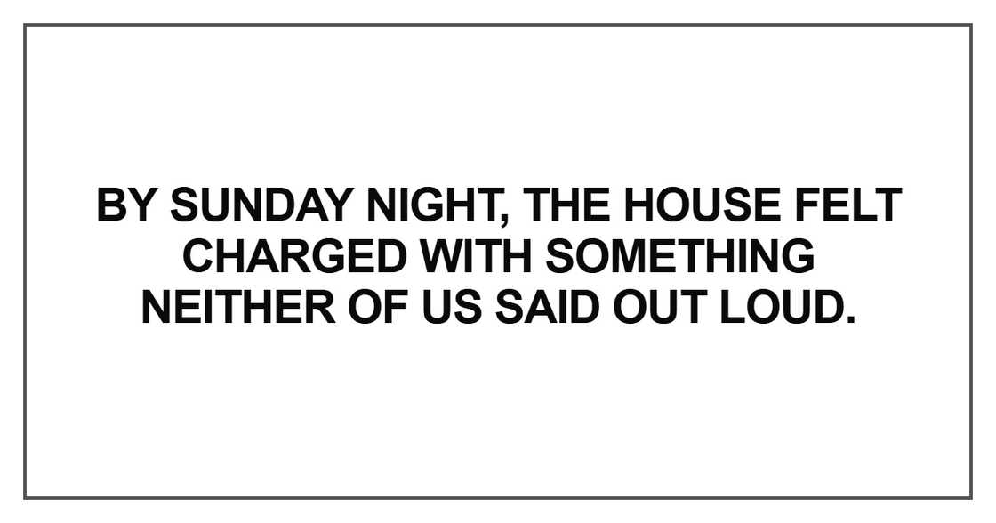 By Sunday night, the house felt charged By Sunday night, the house felt charged