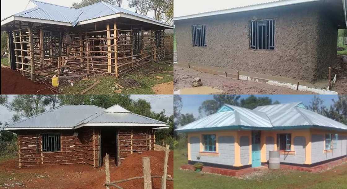 Photos of a house build with mud.