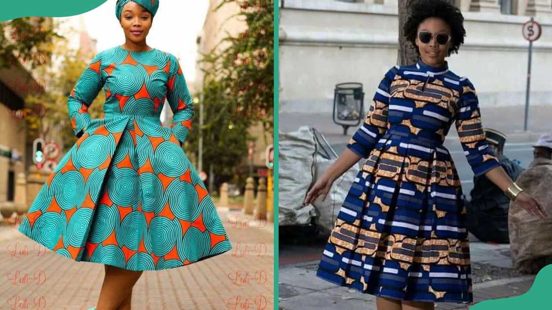 Ankara pleated gown style