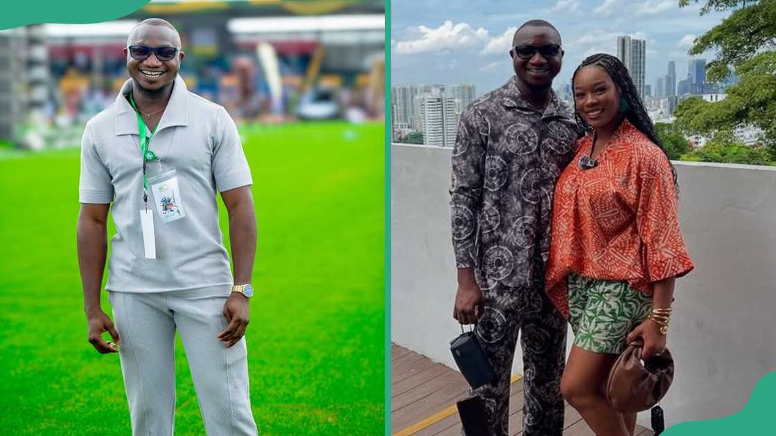 Pamilerin Adegoke attends the Gateway Games Opening Ceremony (L). The influencer and his girlfriend visit Singapore (R). Pamilerin Adegoke attends the Gateway Games Opening Ceremony (L). The influencer and his girlfriend visit Singapore (R).