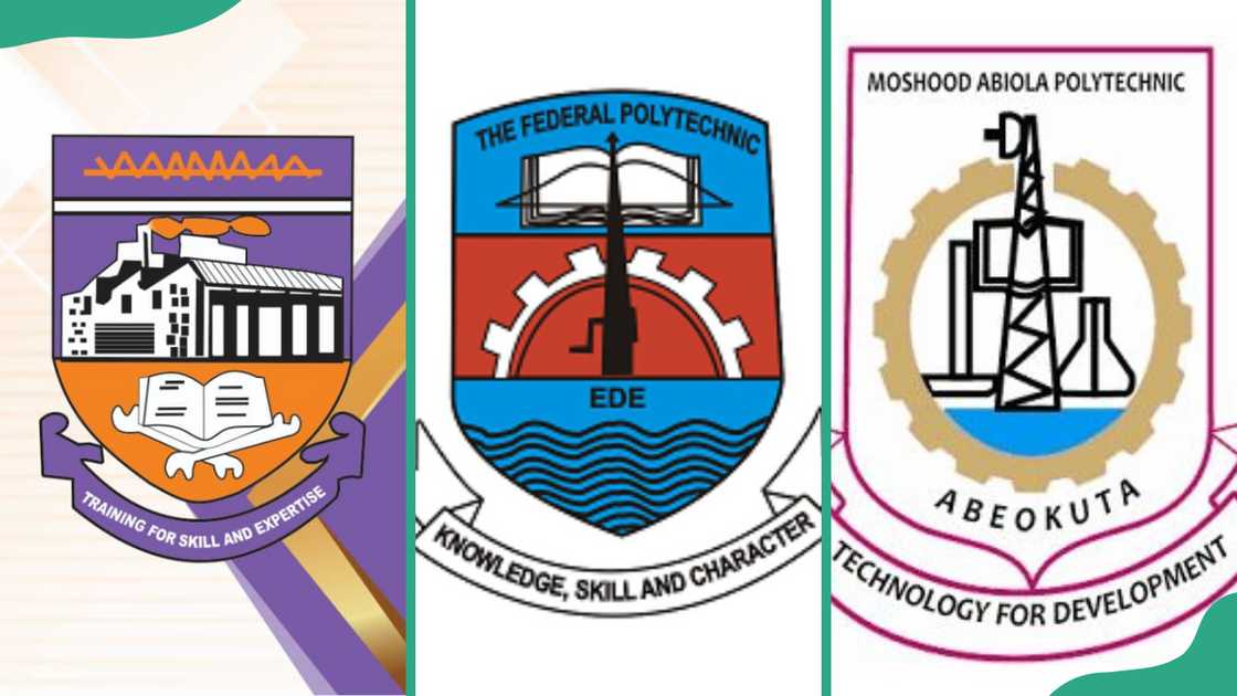 The logos for Federal Polytechnic Ado-Ekiti, Federal Polytechnic Ede, and Moshood Abiola Polytechnic The logos for Federal Polytechnic Ado-Ekiti, Federal Polytechnic Ede, and Moshood Abiola Polytechnic