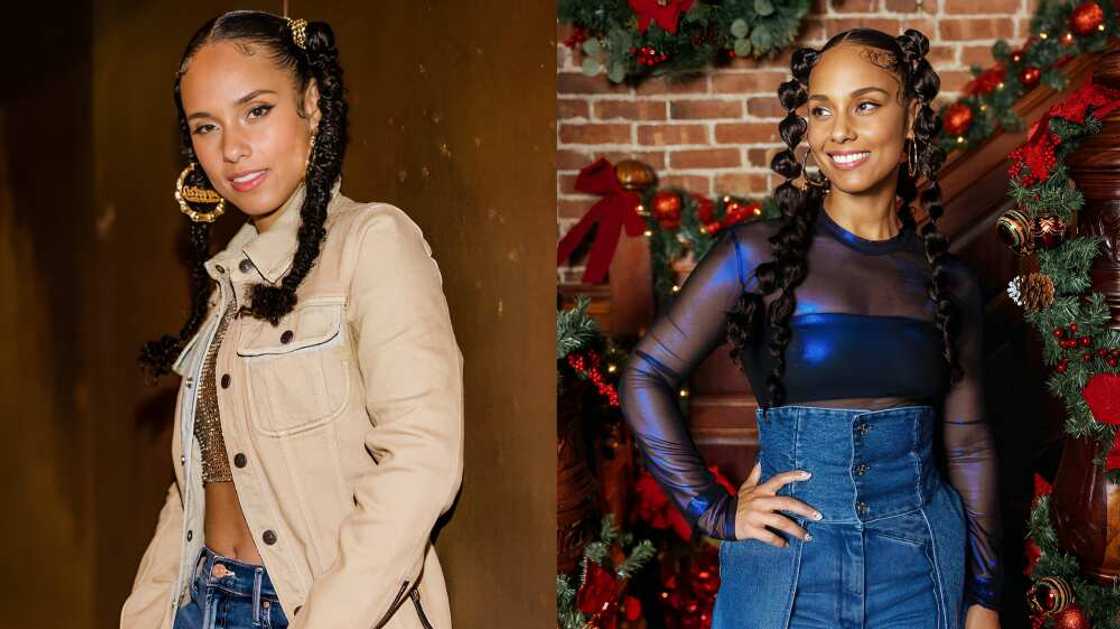 Alicia Keys' pigtails hairstyles