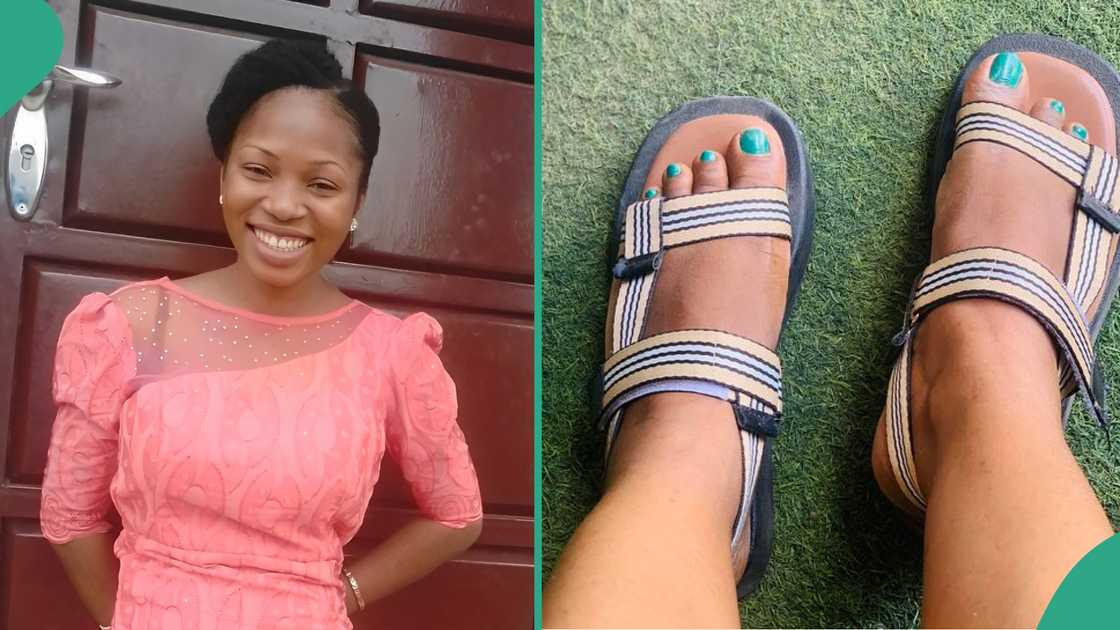 Lady laments as usher tells her not to sit in front because of her sandals