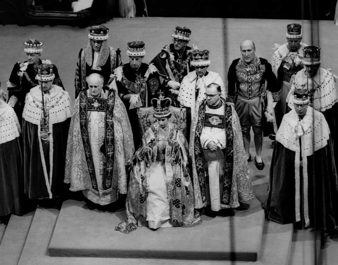 Elizabeth was crowned queen in 1953, a year after succeeding her father, George VI Elizabeth was crowned queen in 1953, a year after succeeding her father, George VI