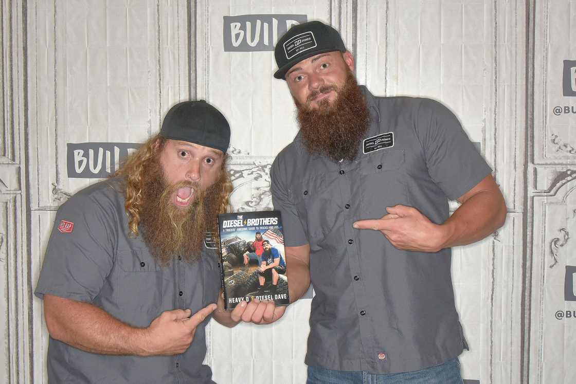 Diesel Dave (L) and Heavy D (R) attend Build series to discuss "The Diesel Brothers: A Truckin' Awesome Guide To Trucks And Life" at Build Studio in New York City