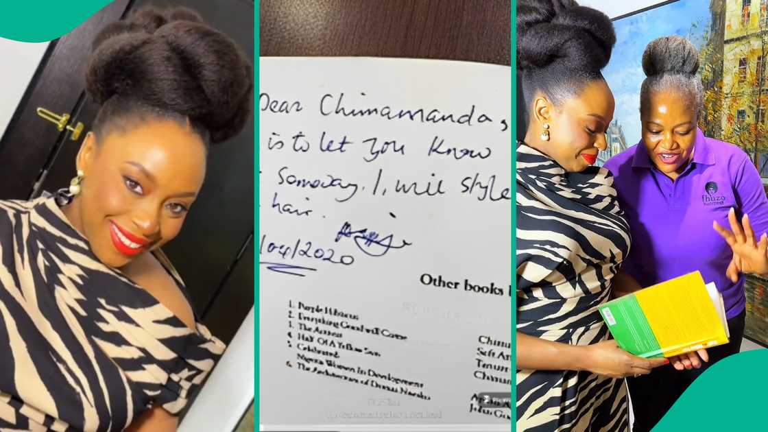 Five years after it was written down, Chimamanda Adichie makes Enugu hairdresser's dream come to pass Five years after it was written down, Chimamanda Adichie makes Enugu hairdresser's dream come to pass