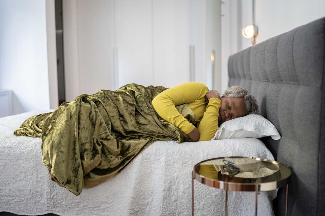 Senior woman sleeping Senior woman sleeping