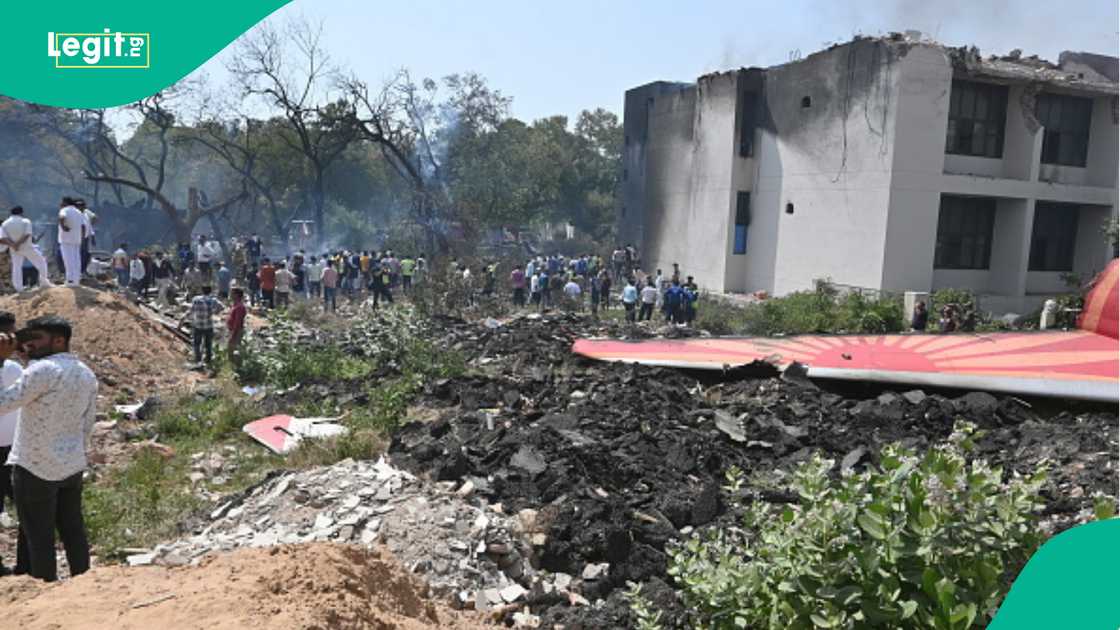 Debris at site of Air India plane crash. Debris at site of Air India plane crash.