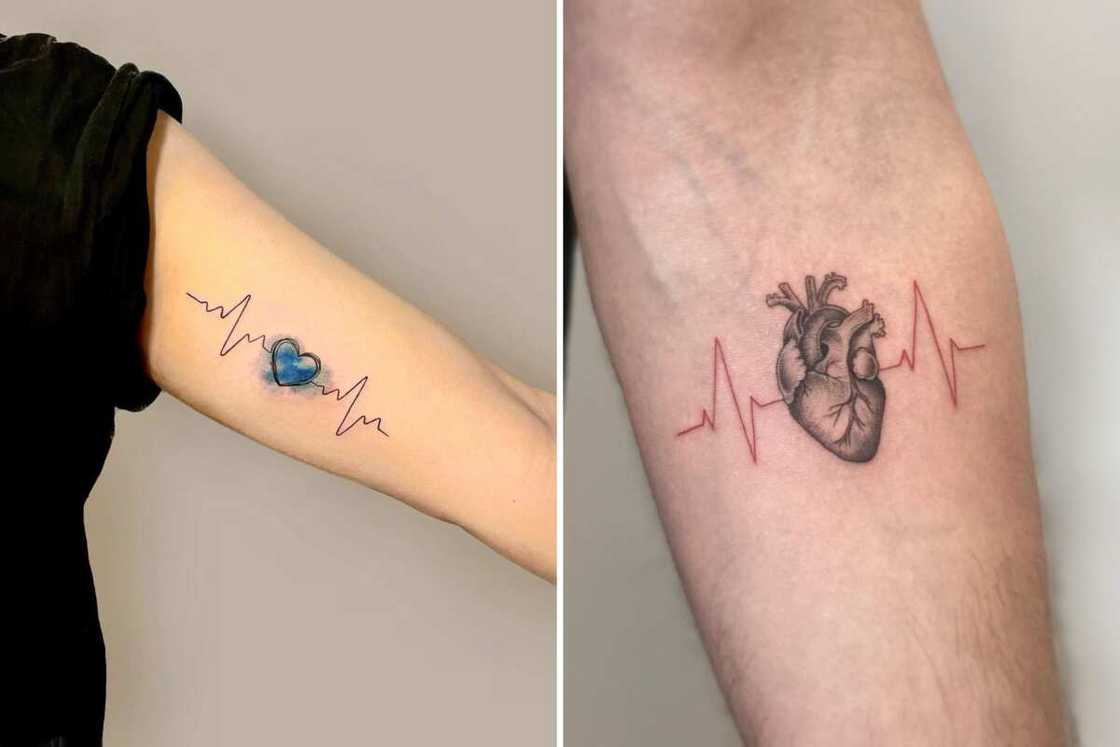 Matching tattoos for mom and son