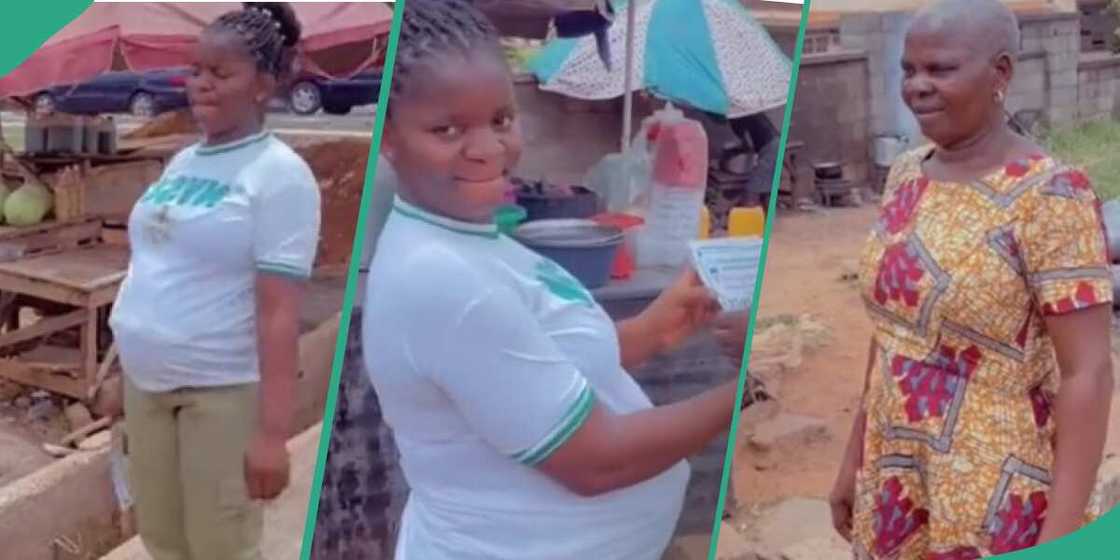 The lady corper appreciated her mother's effort