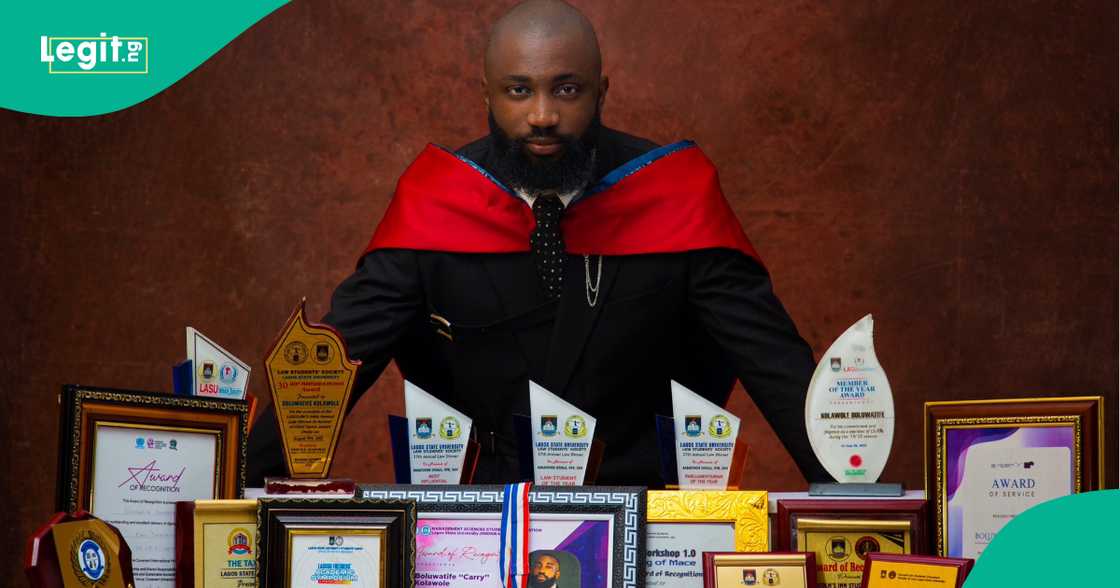 LASU law best-graduating student Boluwatife Kolawole opens up on his struggles as he bags awards. LASU law best-graduating student Boluwatife Kolawole opens up on his struggles as he bags awards.