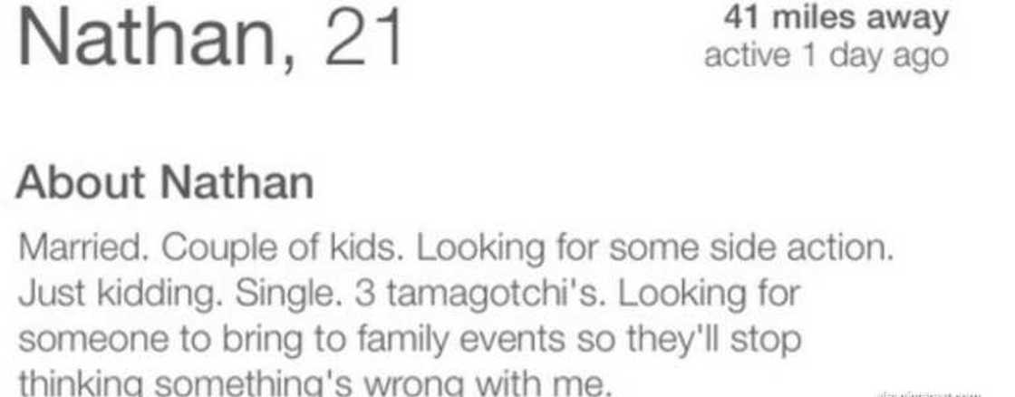 funny tinder bios