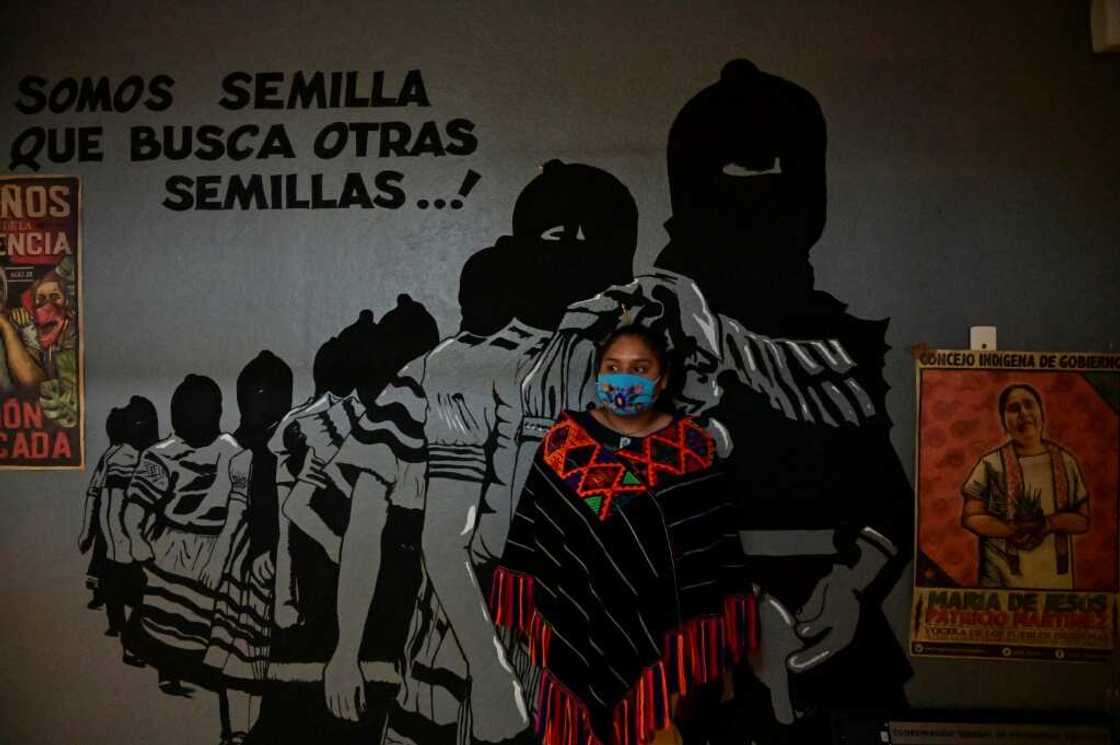 An Otomi woman is seen during the occupation of Mexico's National Institute of Indigenous Peoples in August 2021 in protest at the group's treatment by the government An Otomi woman is seen during the occupation of Mexico's National Institute of Indigenous Peoples in August 2021 in protest at the group's treatment by the government
