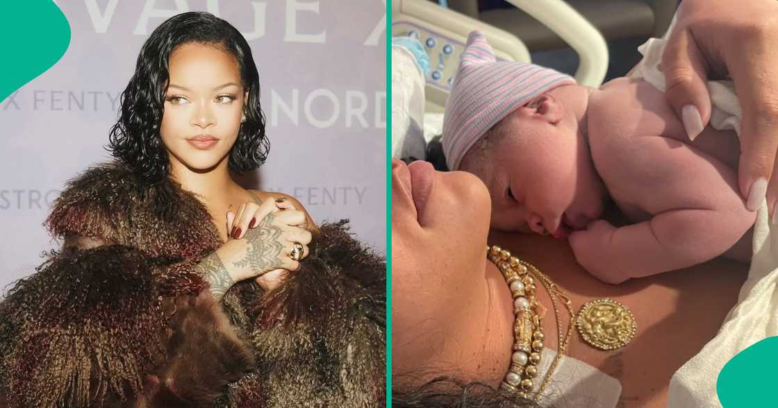 Rihanna shares birth photos of her sons to celebrate International Women's Day.