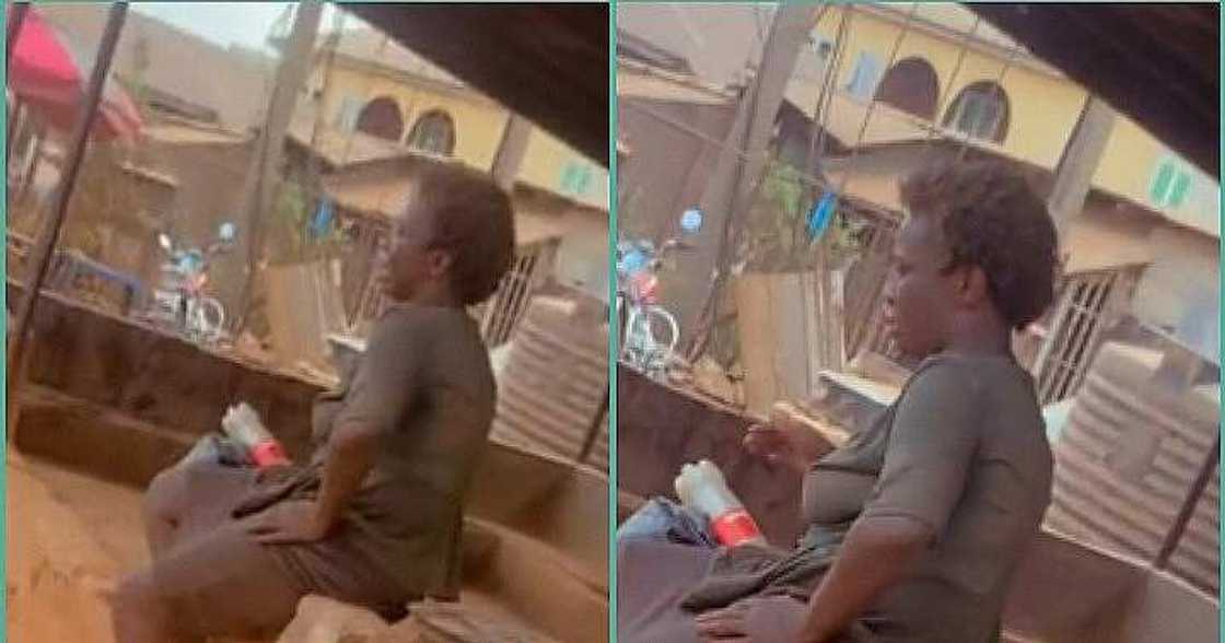 Mentally challenged woman seen crying on the road Mentally challenged woman seen crying on the road