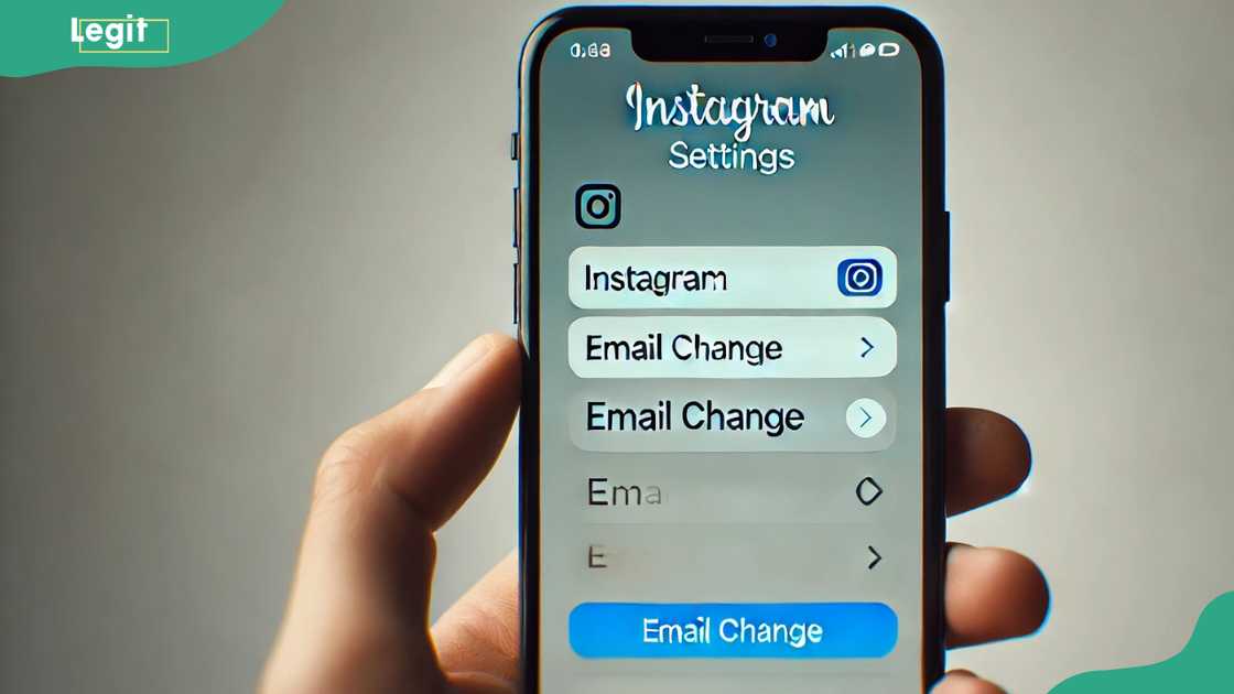 Email change option in Instagram settings