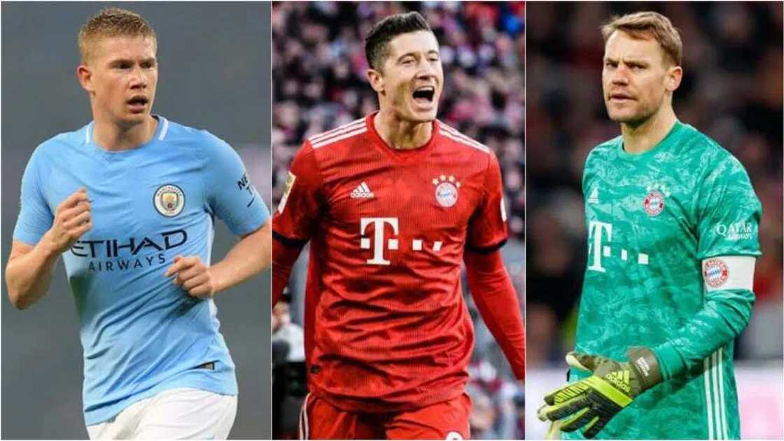 UEFA za ta zabi ‘Dan wasan bana tsakanin Neuer, Lewandoski da De Bruyne UEFA za ta zabi ‘Dan wasan bana tsakanin Neuer, Lewandoski da De Bruyne