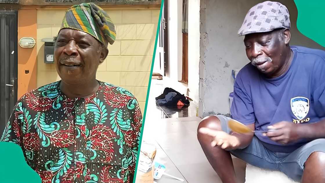 Nollywood actor Pa James seen cooking and eating on TikTok. Nollywood actor Pa James seen cooking and eating on TikTok.