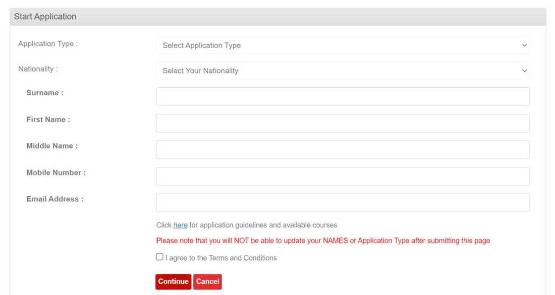 Mountain Top University application form