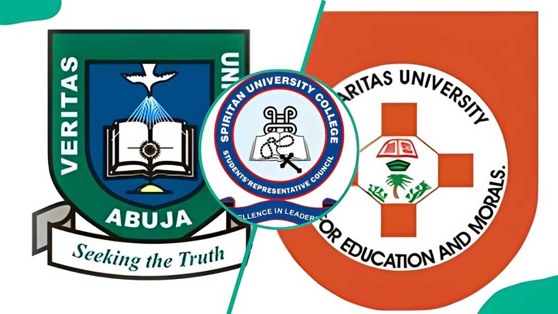 Logos of Veritas University, Spiritan University, and Caritas University Logos of Veritas University, Spiritan University, and Caritas University