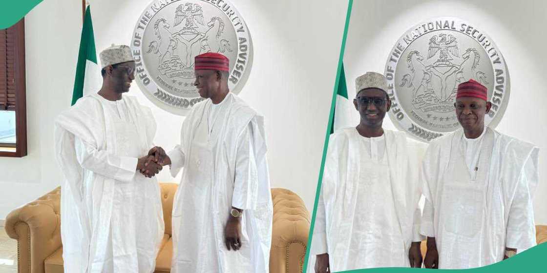 Abba Kabir ya gana da Nuhu Ribadu yayin da ake dambarwar sarautar Kano Abba Kabir ya gana da Nuhu Ribadu yayin da ake dambarwar sarautar Kano