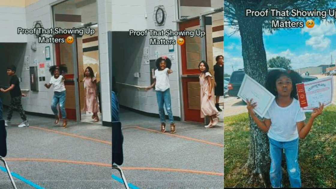 Father gives daughter a surprise appearance Father gives daughter a surprise appearance