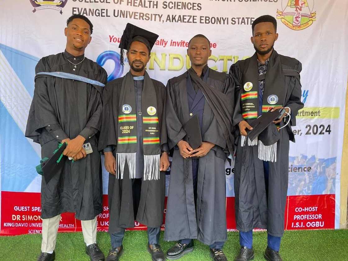 Evangel University, Akaeze celerate during a graduation ceremony Evangel University, Akaeze celerate during a graduation ceremony