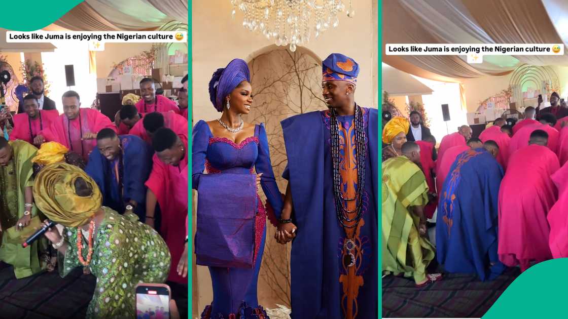 JP2025: Juma Jux and groomsmen prostrate to beg for Priscy. JP2025: Juma Jux and groomsmen prostrate to beg for Priscy.