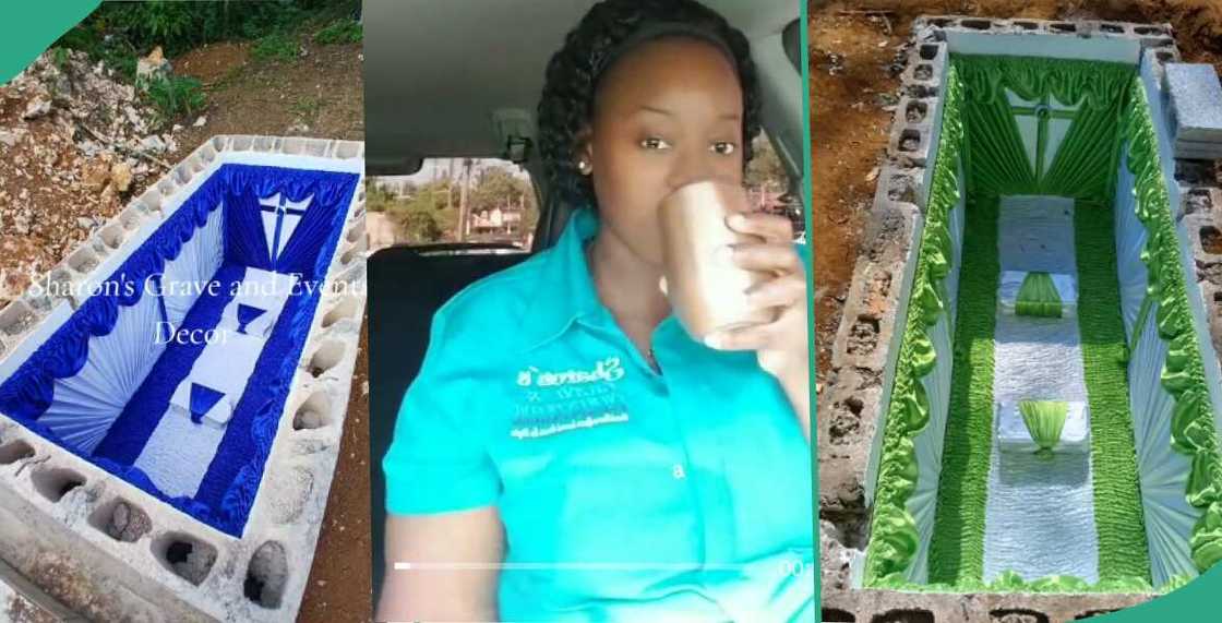 Lady causes stir as she advertises her grave interior decoration business on social media Lady causes stir as she advertises her grave interior decoration business on social media