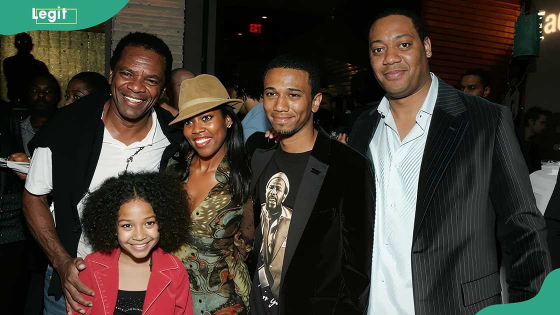 John Witherspoon, Gabby Soleil, Regina King, Creator/Executive Producer Aaron McGruder and Cedric Yarbrough (L-R) attending a party John Witherspoon, Gabby Soleil, Regina King, Creator/Executive Producer Aaron McGruder and Cedric Yarbrough (L-R) attending a party