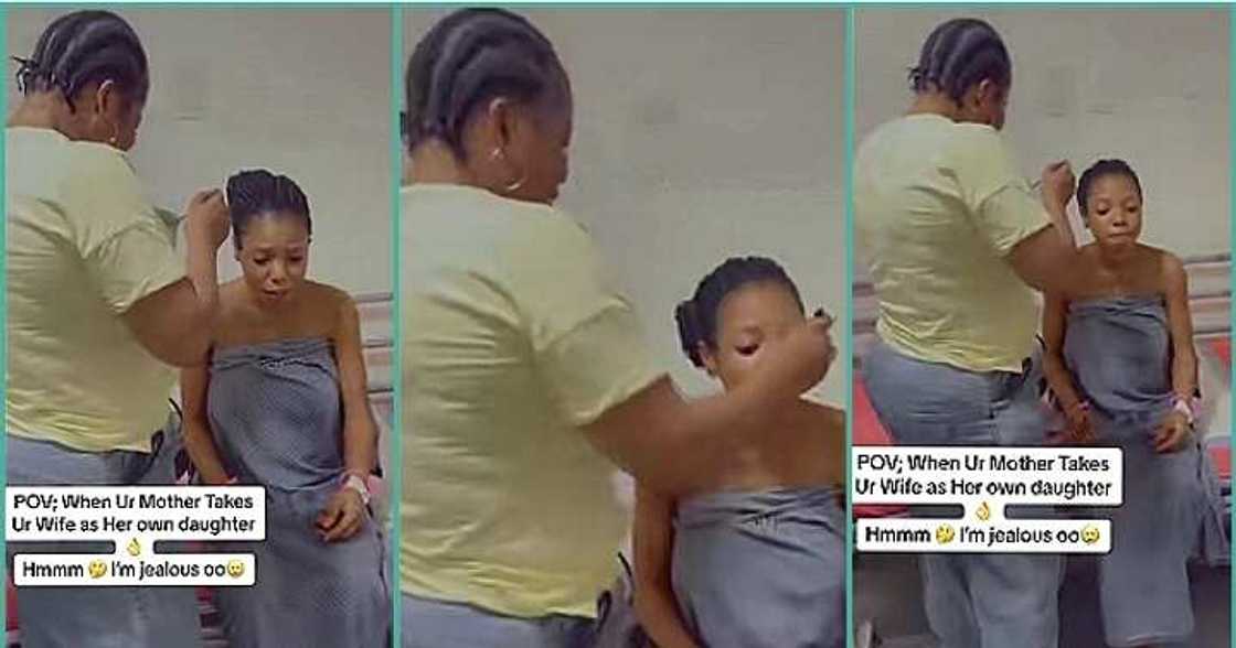 Man shows off bond between wife and mother Man shows off bond between wife and mother