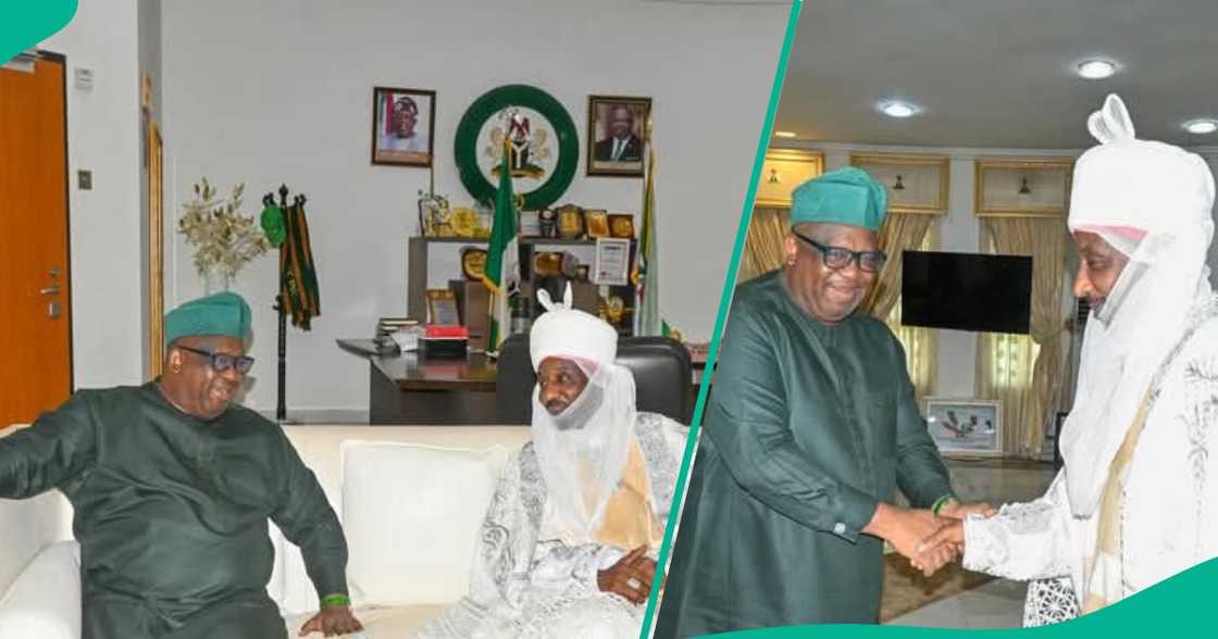 Sanusi II ya ziyarci Gwamna a gidan gwamnati Sanusi II ya ziyarci Gwamna a gidan gwamnati