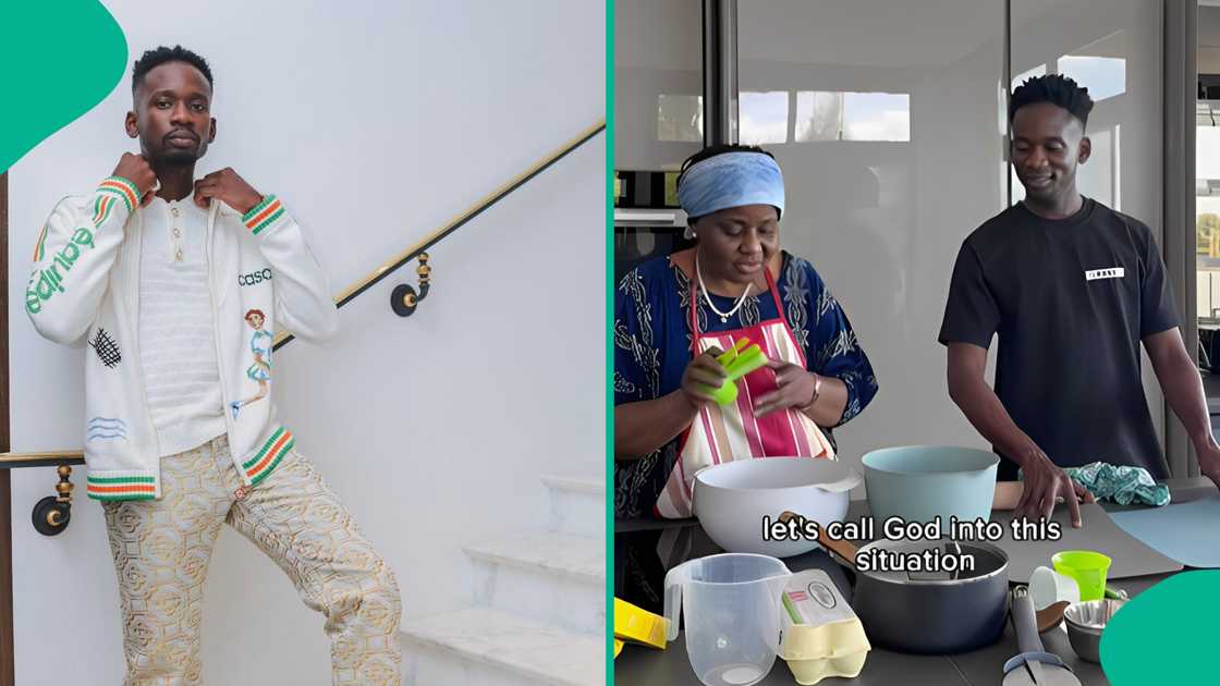 Mr Eazi's mum teaches him how to make chin-chin Mr Eazi's mum teaches him how to make chin-chin
