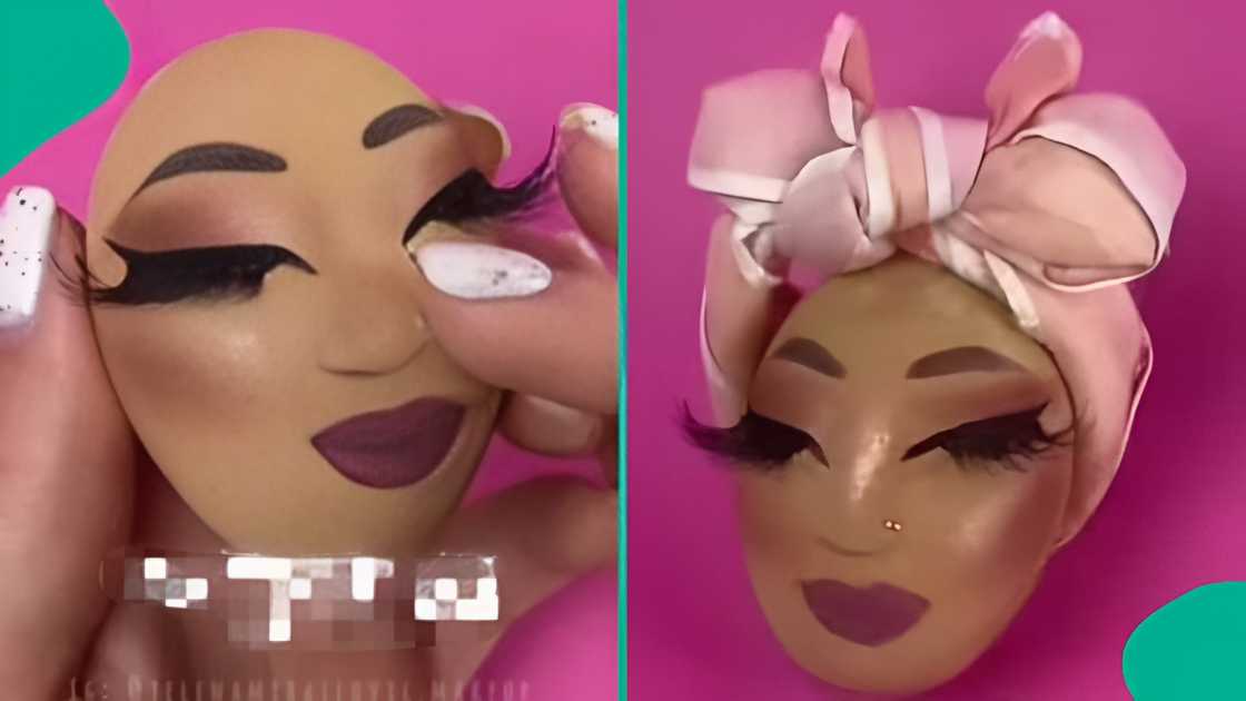 Lady wows social media with flawless makeup transformation on egg Lady wows social media with flawless makeup transformation on egg
