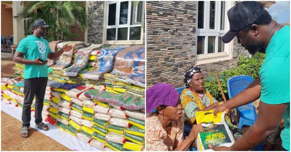 Mercy Johnson's husband donates to widows.