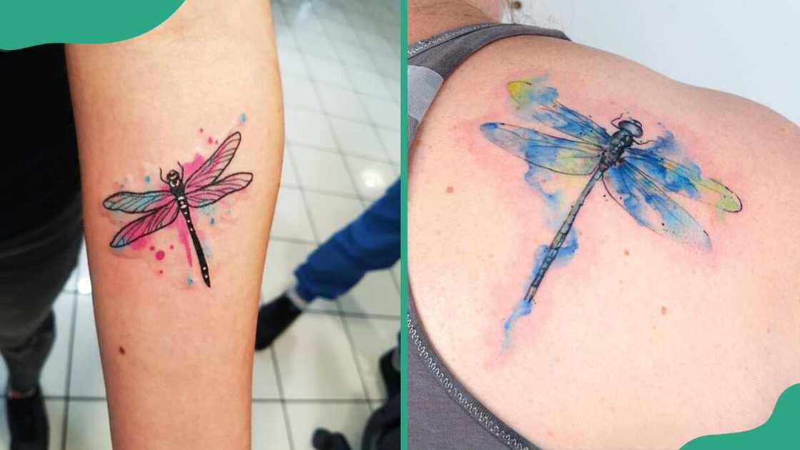 Watercolour dragonfly tattoos Watercolour dragonfly tattoos