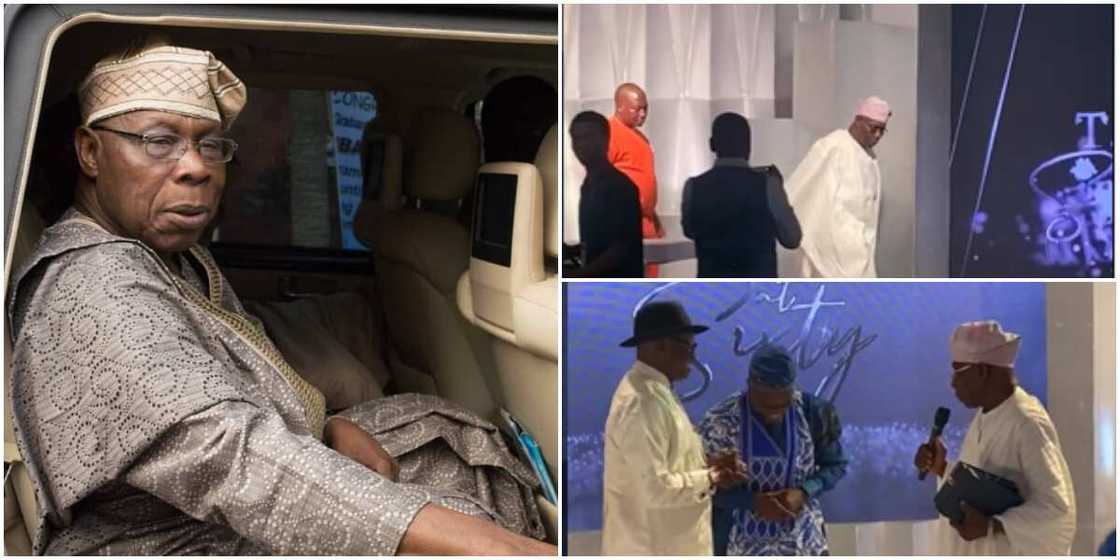 Moment Dangote paid his respects to Obasanjo Moment Dangote paid his respects to Obasanjo