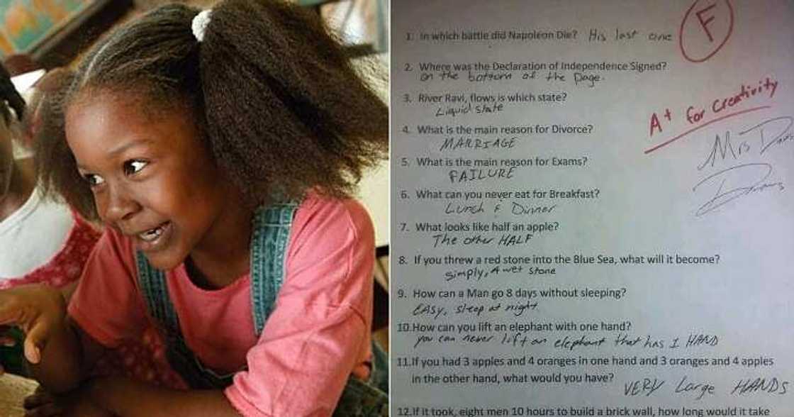 Photo of girl's answer sheet trends