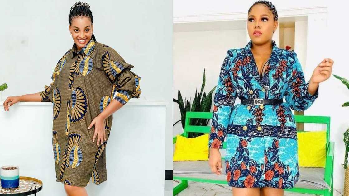 Ankara shirt dresses with collars Ankara shirt dresses with collars